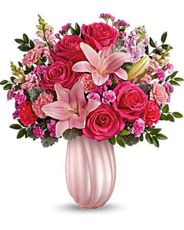 Teleflora Rosy Swirls Bouquet