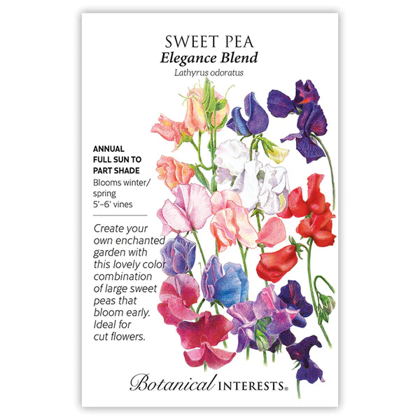 sweet peas flower seeds Sweet Pea 'Elegance Blend'