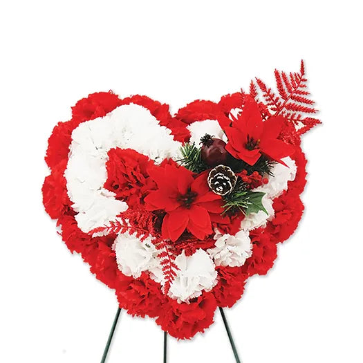 Cemetery Christmas Heart on Stand