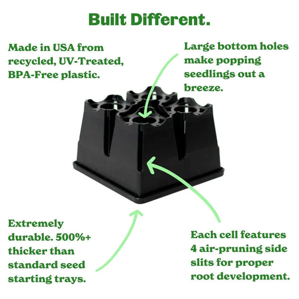 EPIC Gardening 4-Cell Seed Starting Tray