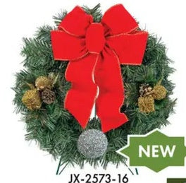 Cemetery Artificial Wreath 16" Ornament, Pinecone on stand