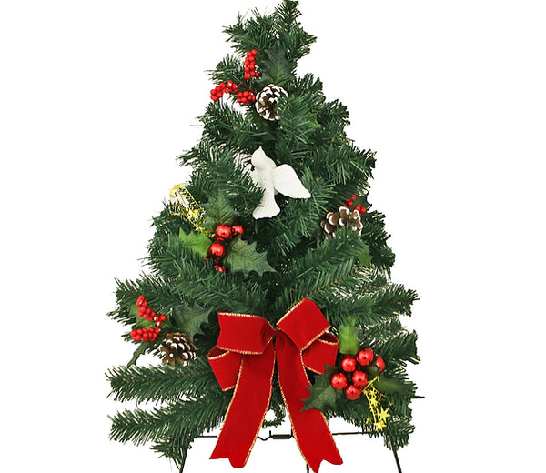 Cemetery Artificial 24" Tree Dove, Decorations, Bow on Stand
