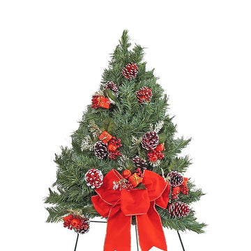 Cemetery Artificial Half-Tree 24" 5 Loops on Stand