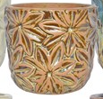 Floral Planter: Antique Yellow Cream Glaze