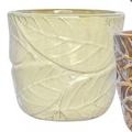 Leaf Planter: Light Cream Glaze