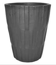 Techno Pattern Tall Planter: Matte Black