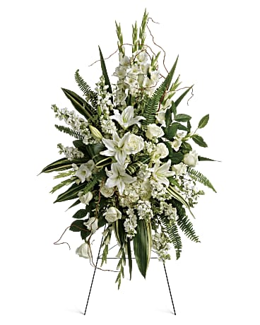 teleflora peaceful white lilies Teleflora Heartfelt Sympathy Spray