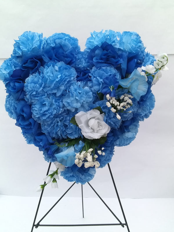 Artificial Cemetery Floral Heart on Stand (L)