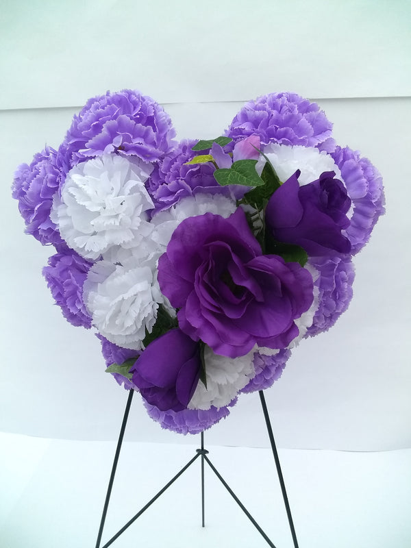 Cemetery Floral Heart on Stand (M)