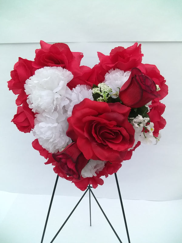 Cemetery Floral Heart on Stand (M)