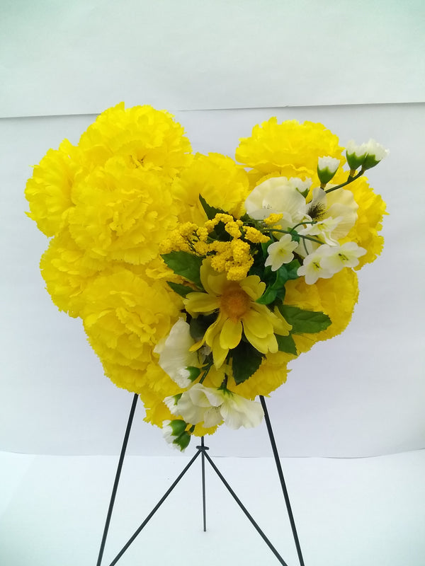 Cemetery Floral Heart on Stand (M)