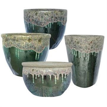 Egg Planter Volcanic Falling Green