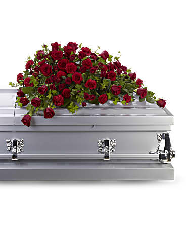 Teleflora Red Rose Reverence Casket Spray