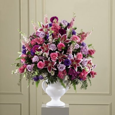 ftd peaceful white lilies basket FTD Peaceful Tribute Arrangement