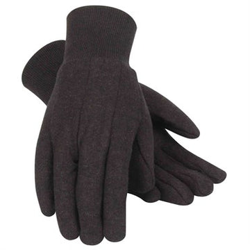 Gloves: Jersey Knit Wrist Brown
