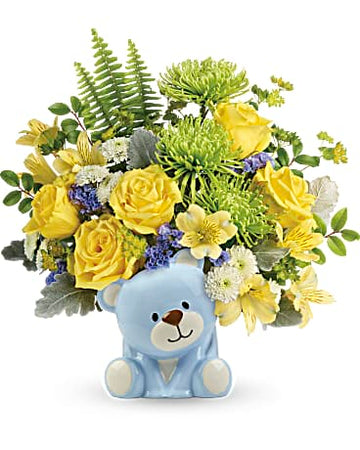 Teleflora Joyful Blue Bear Bouquet