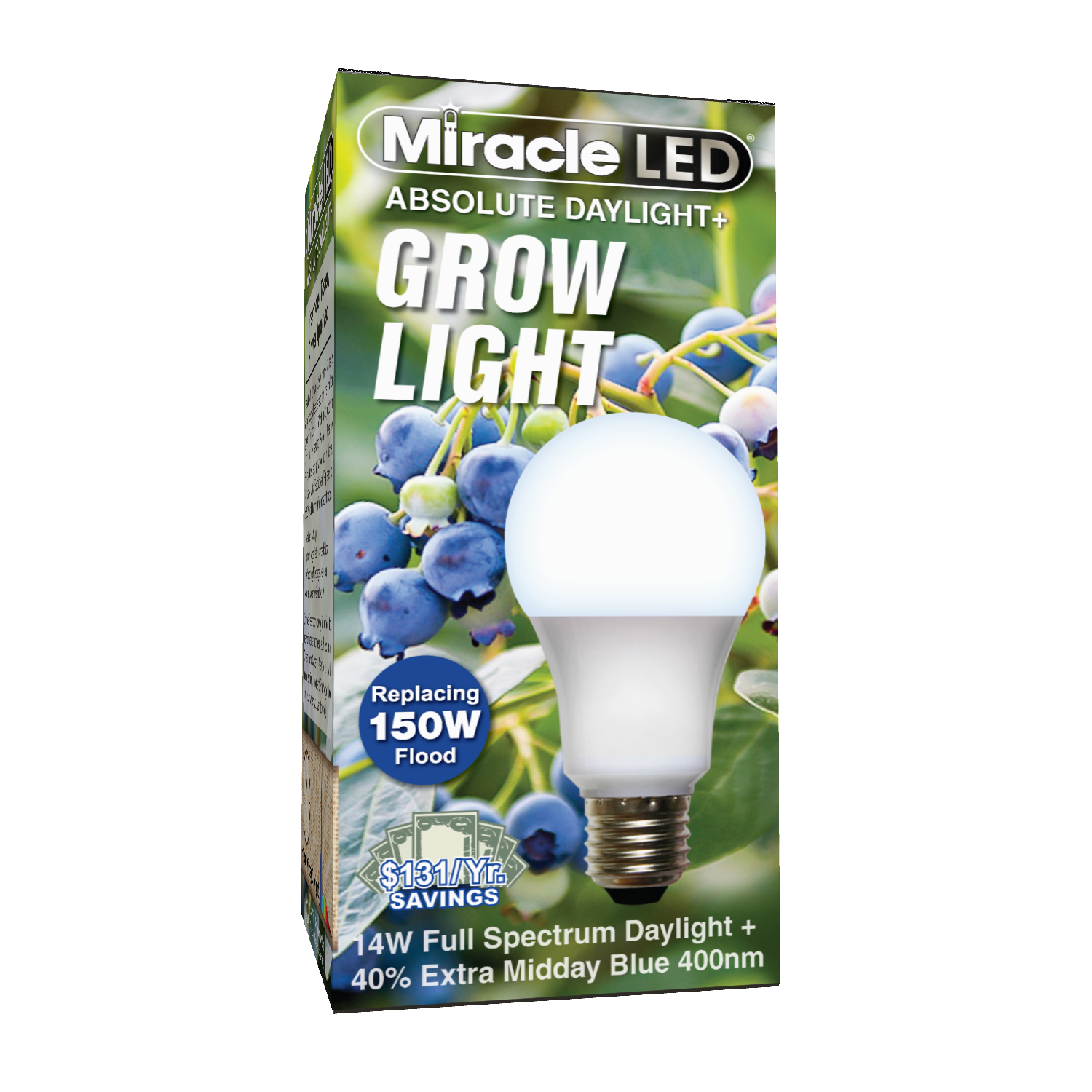 blue grow light bulb Miracle LED Absolute Daylight Plus Blue Spectrum
